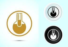Lab flask icon illustration, chemical flask icon for apps and websites, Color black and white vector