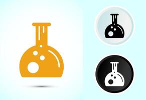 Lab flask icon, chemical flask icon for apps, Color black and white vector