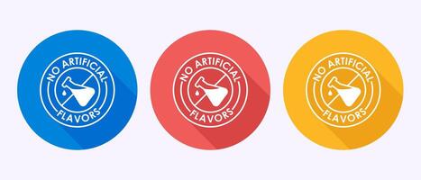 No artificial flavor icon illustration, Artificial flavor free sign in shadow button design vector