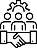 A black and white image of people shaking hands vector