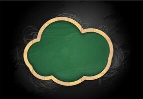 cloud shaped Wood photo frame for image and text vector