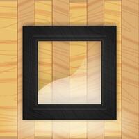 Modern frame for photo or pictures with shadow realistic dark wooden frame vector