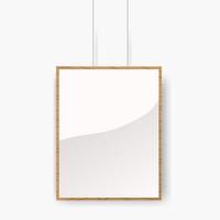 Modern frame for photo or pictures with shadow. realistic wooden frame vector