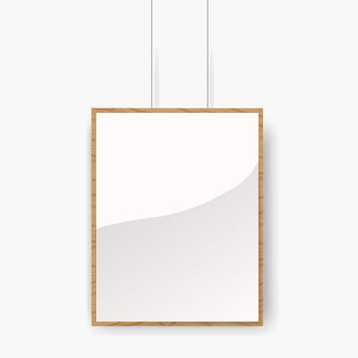 Modern frame for photo or pictures with shadow. realistic wooden frame