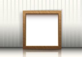 Wood photo frame for image and text vector