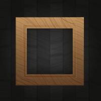 Modern frame for photo or pictures with shadow. realistic wooden frame with dark wood background vector