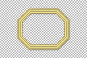 octagonal Wood photo frame for image and text vector