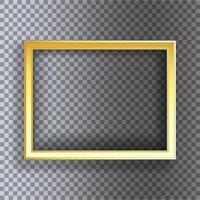 Frame Modern frame for photo or pictures with shadow. realistic Metallic golden frame vector