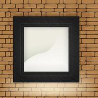 Modern frame for photo or pictures with shadow. realistic dark wooden frame vector