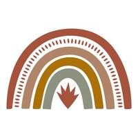Boho rainbow illustration in earthy colors with whimsical design perfect for playful and artistic vibes vector