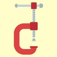 Red C-Clamp Tool for Woodworking and Metalworking vector