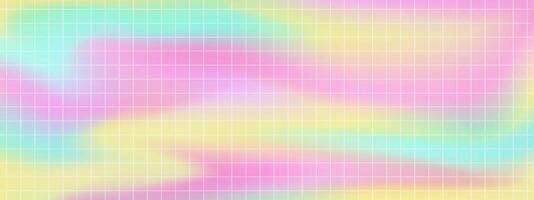 Retro background with geometric grid on the vivid colorful blended background. backdrop, illustration, y2k aesthetics. vector