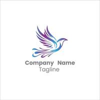 Elegant Bird Logo Design with Graceful Wings vector