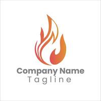 Fire logo design with company name and tagline vector
