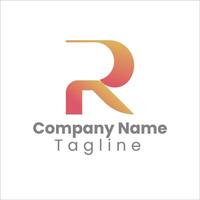 R Letter Logo Design with Colors vector