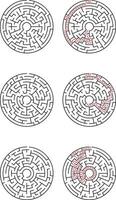 Circular Mazes Solutions, Puzzles, Paths, Games, Challenges, Logic, Problemsolving, Difficulty vector