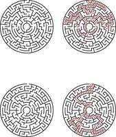 Circular Maze Puzzles Solutions, Paths, and Challenges vector