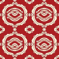 a red and white pattern with an eye on it vector