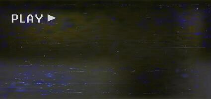 VHS PLAY. Pixel TV damage overlay texture. Retro TV white noise background ribbed glass. Dark Noise Texture vector