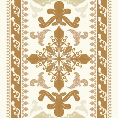 Tender Elegance Brown Intricate Scroll Ornament on Light Beige Background Luxury Border Pattern. Rococo Baroque luxury interiors vintage-inspired decor classical architectural embellishment wallpaper