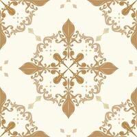 Delicate curling tendrils extending outward, reminiscent of baroque and rococo design aesthetics. Repeating symmetrical elements making it well-suited for application in textile wallpaper ceramic tile vector