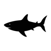 Shark black and white silhouette illustration on white background. and vector