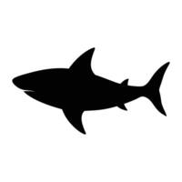shark silhouette , on white background, one side. vector