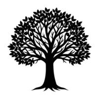 tree illustration silhouette on white background. tree silhouette. vector