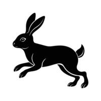 rabbit running silhouette , illustration on white background. rabbit silhouette. vector