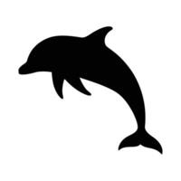 dolphin , silhouette black and white background. vector