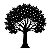 tree illustration silhouette on white background. tree silhouette . vector