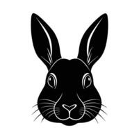 rabbit face silhouette , illustration on white background. rabbit face silhouette vector