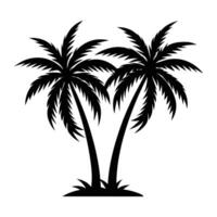 two palm tree silhouette , black color. palm tree. vector