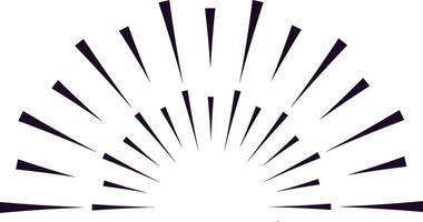 Radial lines radiating outward form an elegant semicircle shape against a clean white background, creating a captivating abstract geometric pattern with a modern touch vector