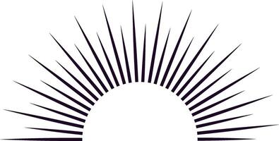 Radial lines converging towards the center of a semicircle, creating a dynamic visual effect, ideal for backgrounds, logos, or design elements on a white background vector
