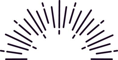 Radiating lines creating semicircle shape converging towards center point forming abstract geometric pattern symbolizing energy, light, or expansion vector