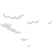 Light gray cumulus clouds are floating in the white sky, creating a serene and peaceful atmosphere, perfect for backgrounds and designs related to nature, weather, or tranquility vector