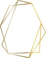 Elegant golden frame with polygonal shape decorating a white background, perfect for adding a touch of sophistication and modernity to any design project vector