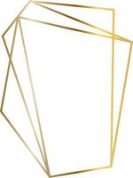 Golden frame with irregular geometric lines creating an elegant design for invitations, posters, and social media posts, adding a touch of sophistication and modern style vector