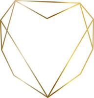 Geometric heart shaped golden frame forming a polygonal heart, ideal for wedding invitations, Valentine's Day cards, or any design requiring a touch of elegance and modernism vector