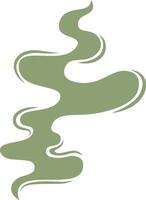 Wavy green smoke swirling upward creates a captivating abstract composition, beautifully contrasting against a pristine white backdrop, enhancing its visual allure and elegance vector