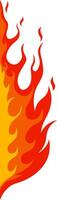 Vertical illustration featuring stylized flames in shades of red and orange rising against a white backdrop, creating a vibrant and energetic visual vector
