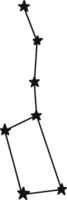 Ursa Major, also known as the Great Bear, is a prominent constellation in the northern celestial hemisphere, easily recognizable by its distinctive dipper shape vector