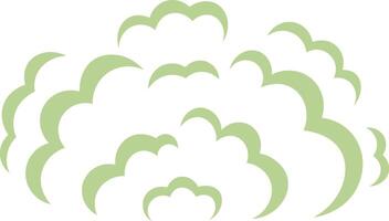 Green stylized clouds are forming a bigger cloud on a white background, creating a simple yet evocative design, suitable for various applications related to nature, weather, or abstract concepts vector