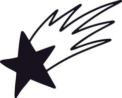 Minimalist illustration of a shooting star crossing the sky leaving a trail, ideal for simple designs and concepts related to astronomy, dreams and wishes vector