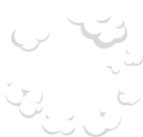 Cartoon clouds are forming a circular frame on white background, creating a dreamy and playful atmosphere, perfect for children's projects or lighthearted designs vector