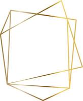 Golden frame forming an abstract geometric shape creating a modern and elegant design, ideal for invitations, cards, posters, and social media posts vector