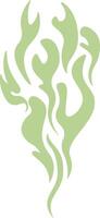 Stylized rising smoke in light green hues and smooth curves on a white background evokes fluidity and ethereal beauty, perfect for nature and abstract design projects vector