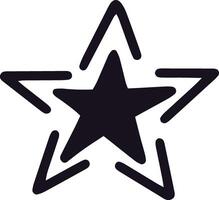 Featuring a simple black star with a double contour against a white background, creating a striking visual element perfect for various design applications and artistic expressions vector