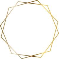Golden frame with dodecagon shape creating a sophisticated and elegant design, ideal for invitations, cards, or any project requiring a touch of luxury and modernism vector